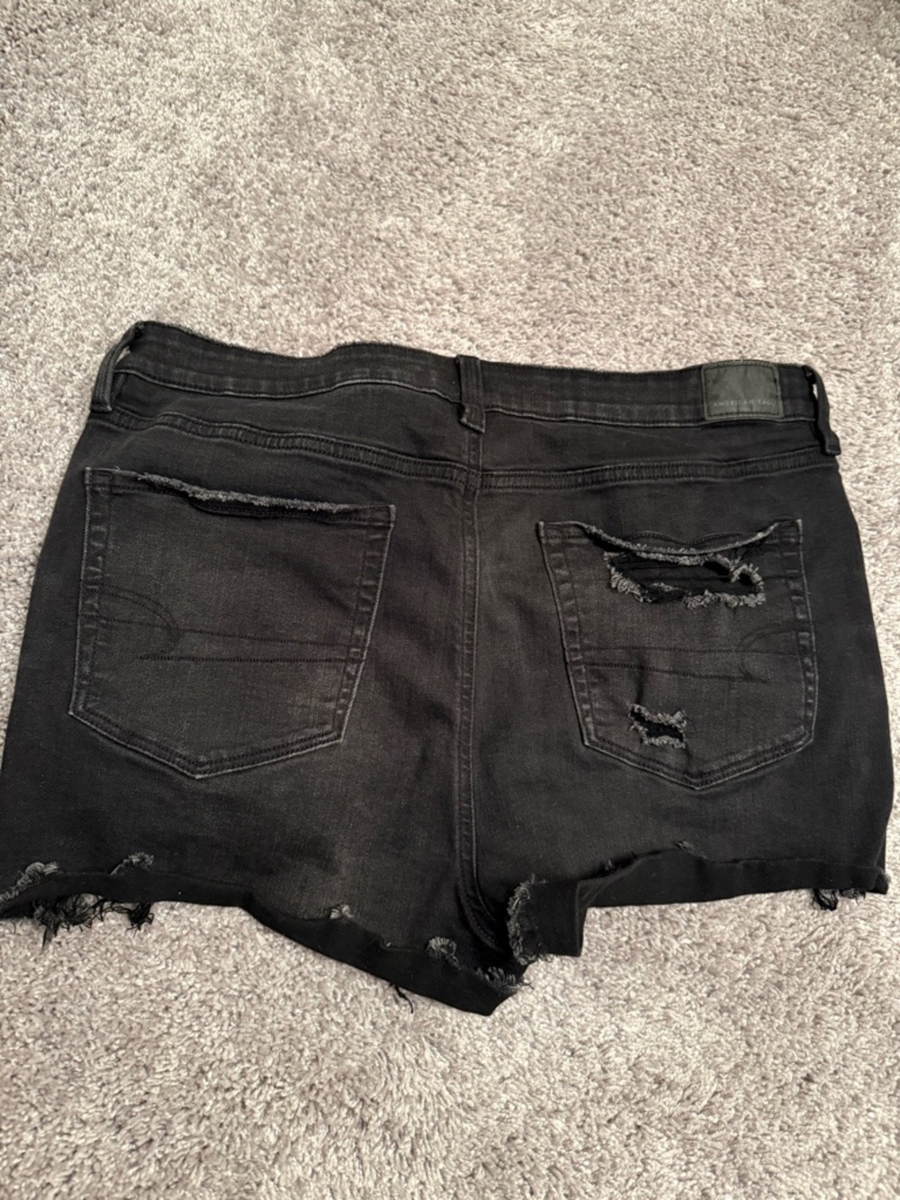 Women’s AE Black Distressed Denim Shorts